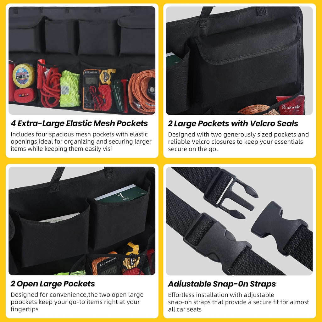 Car Trunk Organizer, Backseat Hanging Organizer with 8 Large Storage Bag Super Capacity -Trunk Organizer for