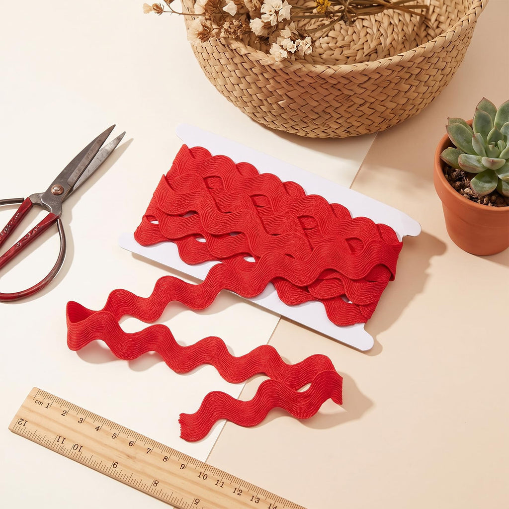 20-34mm Width 5 Yards Red Rick Rack, Rick Rack Trim for Sewing
