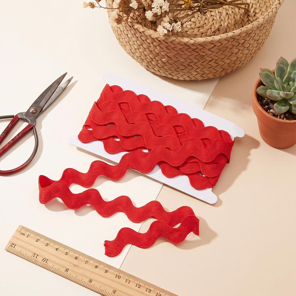 20-34mm Width 5 Yards Red Rick Rack, Rick Rack Trim for Sewing