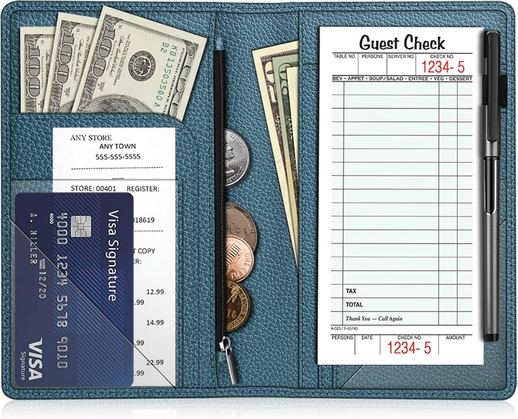 Server Book Organizer with Zipper Pocket