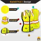 FIRST LADY Safety Vest for Women Class 2 ANSI OSHA Hi Vis Vest