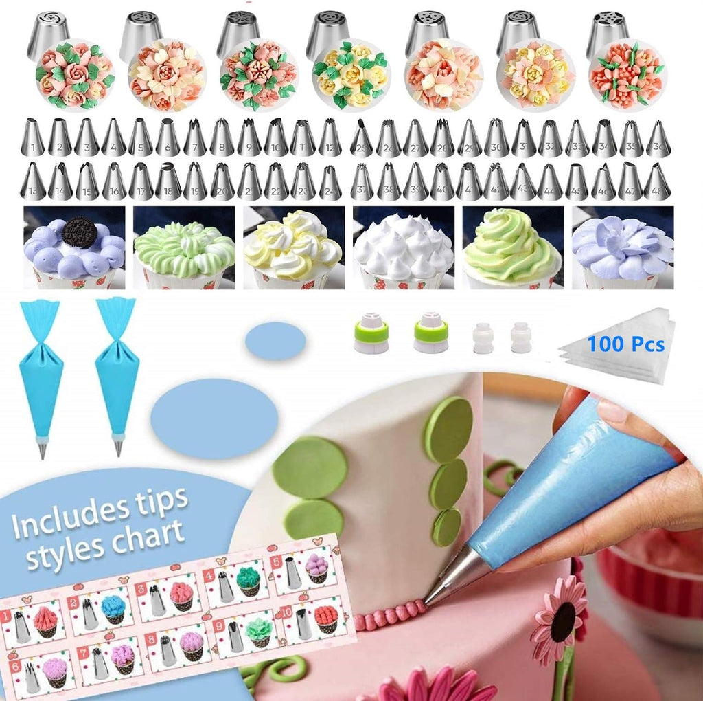Cake Decorating Supplies,493 PCS Cake Decorating Kit 3 Packs Springform Cake Pans, Cake Rotating Turntable,48 Piping