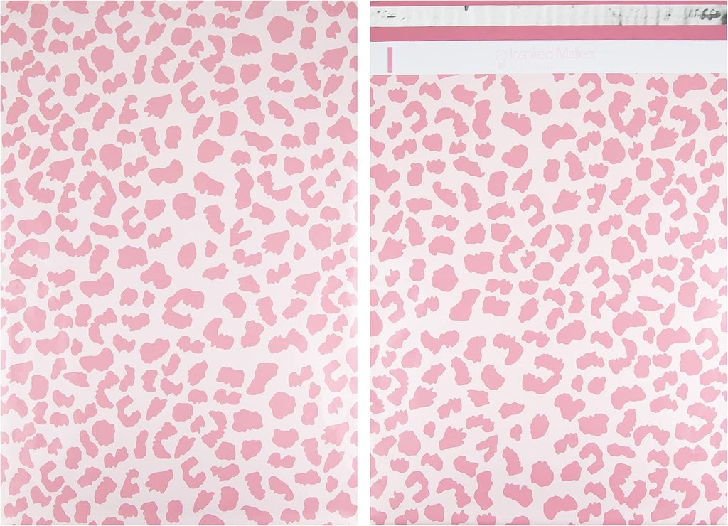 50 Poly Mailers 14.5x19 - Rose Gold Cheetah Shipping Bags