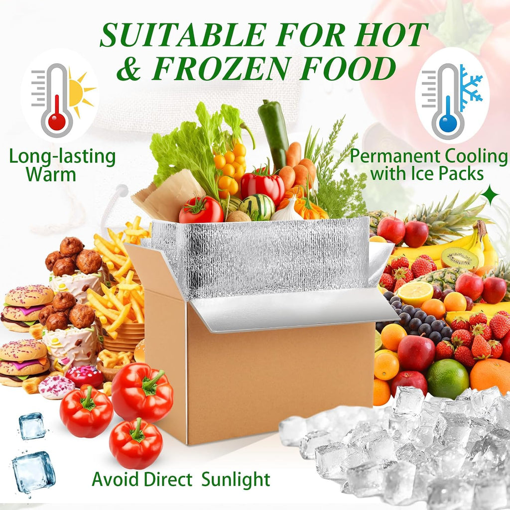 2 Pack Insulated Shipping Boxes for Frozen Food with Ice Packs, M