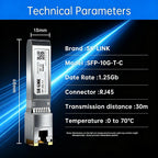 10G SFP+ to RJ45 Transceiver Up to 30m Ethernet Adapter