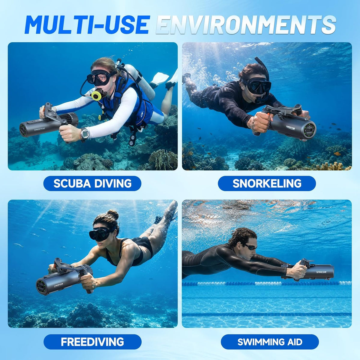 Underwater Scooter, Sea Scooter, 4 MPH, 197 FT Waterproof