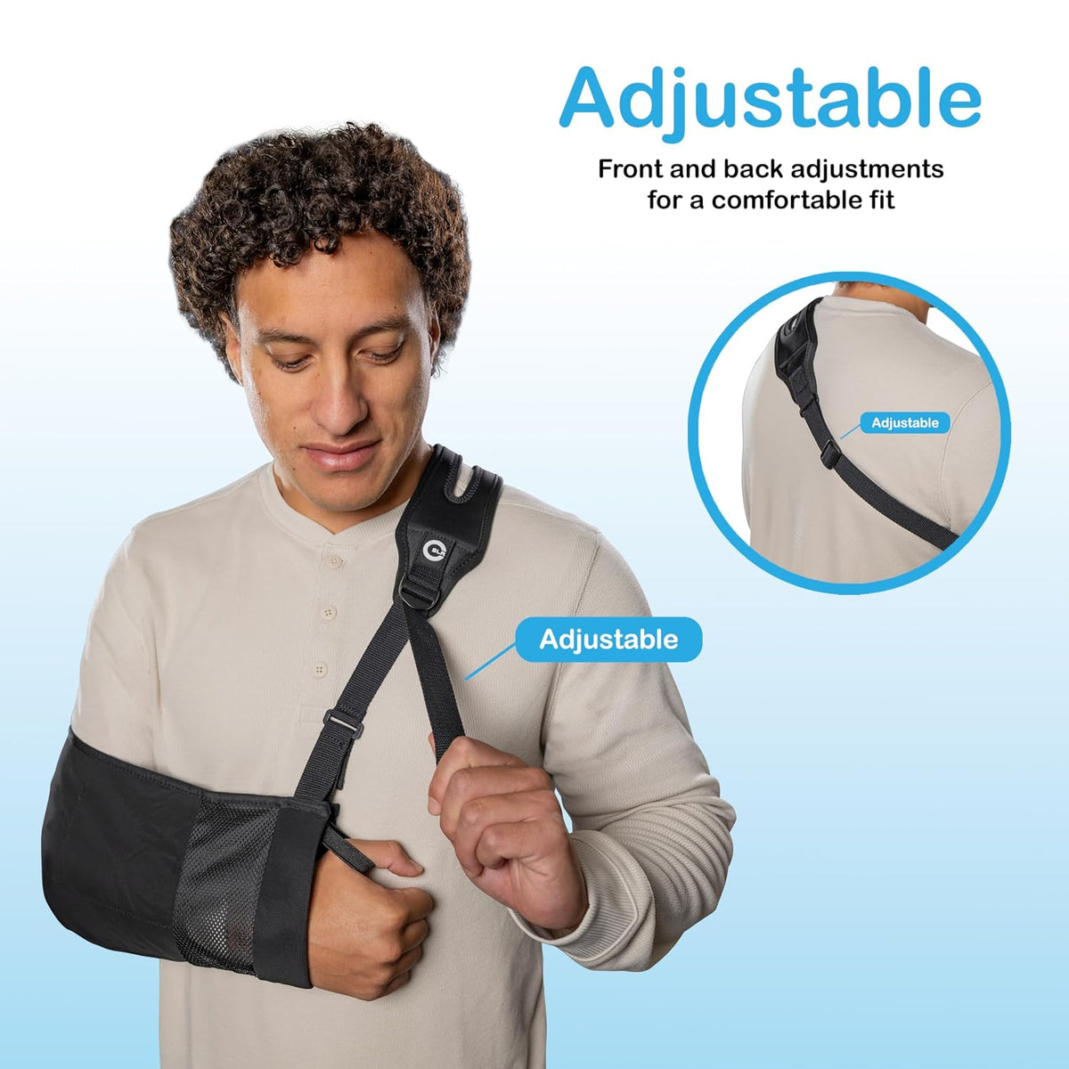 Arm Sling for Shoulder Injury, Rotator Cuff, Fracture & Surgery Recovery – Split-Strap Support, Breathable Mesh