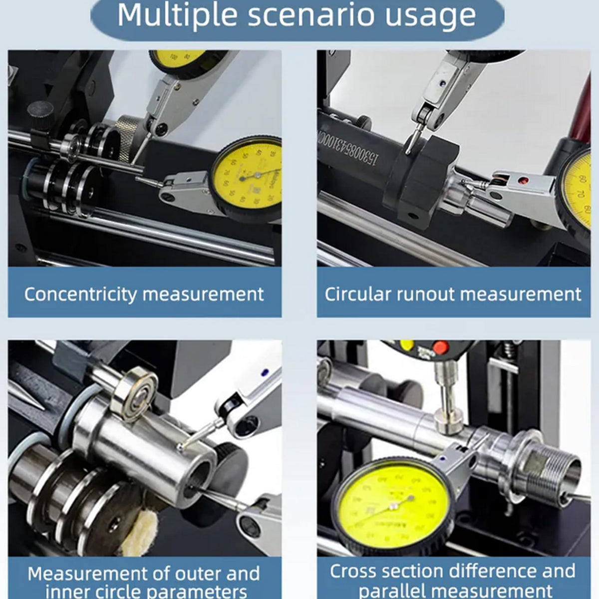 INTSUPERMAI Cylindrical Concentricity Tester Concentricity Measuring Instrument Concentricity Gauge Runout Concentricity Tester 0.0004" Accuracy