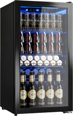 130 Can Beverage Refrigerator, 3.2 Cu.Ft Mini Fridge Beverage Cooler