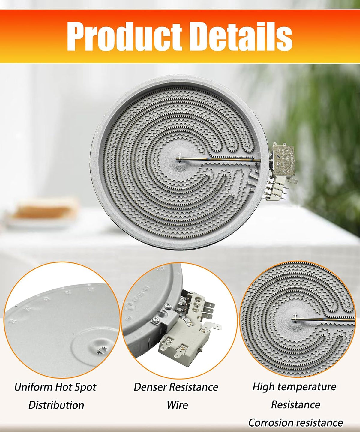 316530000 316530001 9" Range Oven Dual Radiant Surface Element Replacement