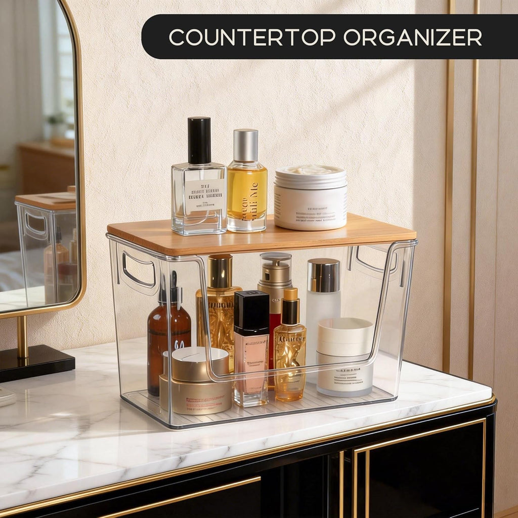Pantry Organizers Storage, 2 Pack Large Clear Storage Bins for Onion, Potato, Garlic, Canned Food, Organizer Bins for