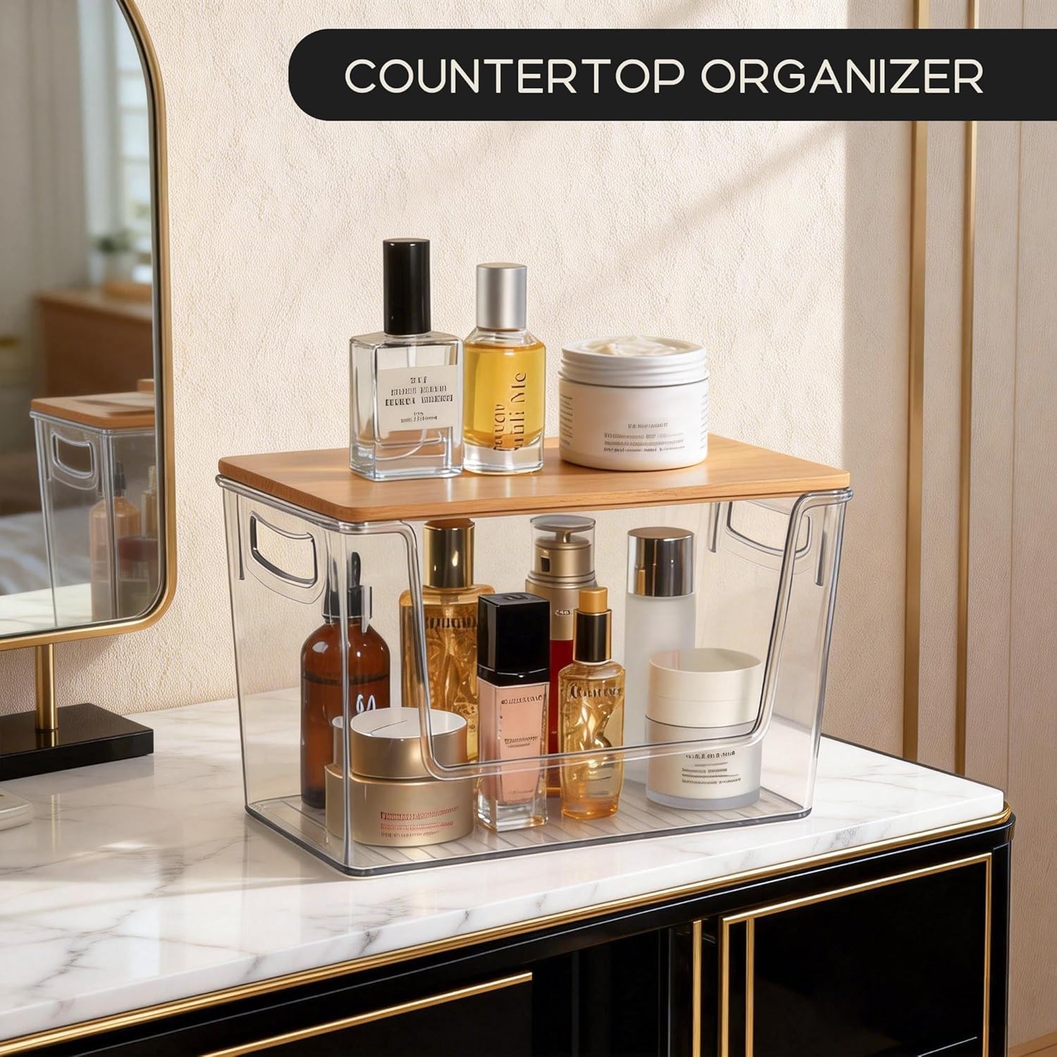 Pantry Organizers Storage, 2 Pack Large Clear Storage Bins for Onion, Potato, Garlic, Canned Food, Organizer Bins for