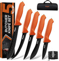 Butcher Knife Set - Meat Processing Kit with Roll Bag, Gift for Men