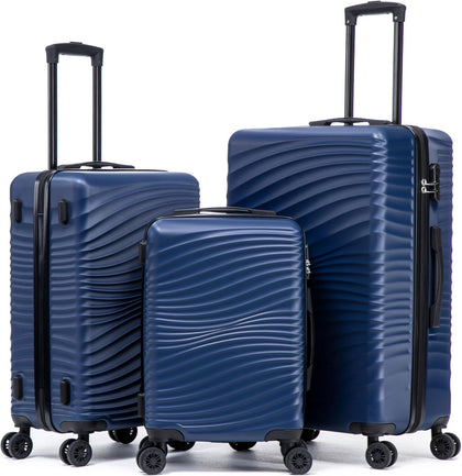Luggage Sets 3 Piece, ABS Suitcase Set (20/24/28), Hardside luggage with Spinner Wheels, Travel Luggage,14x8x9