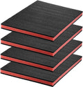 Tool Box Foam Inserts, 4-Pack 16x12x1 inch, Red/Black Polyethylene PE Foam Sheets, Customizable Protection for Tools