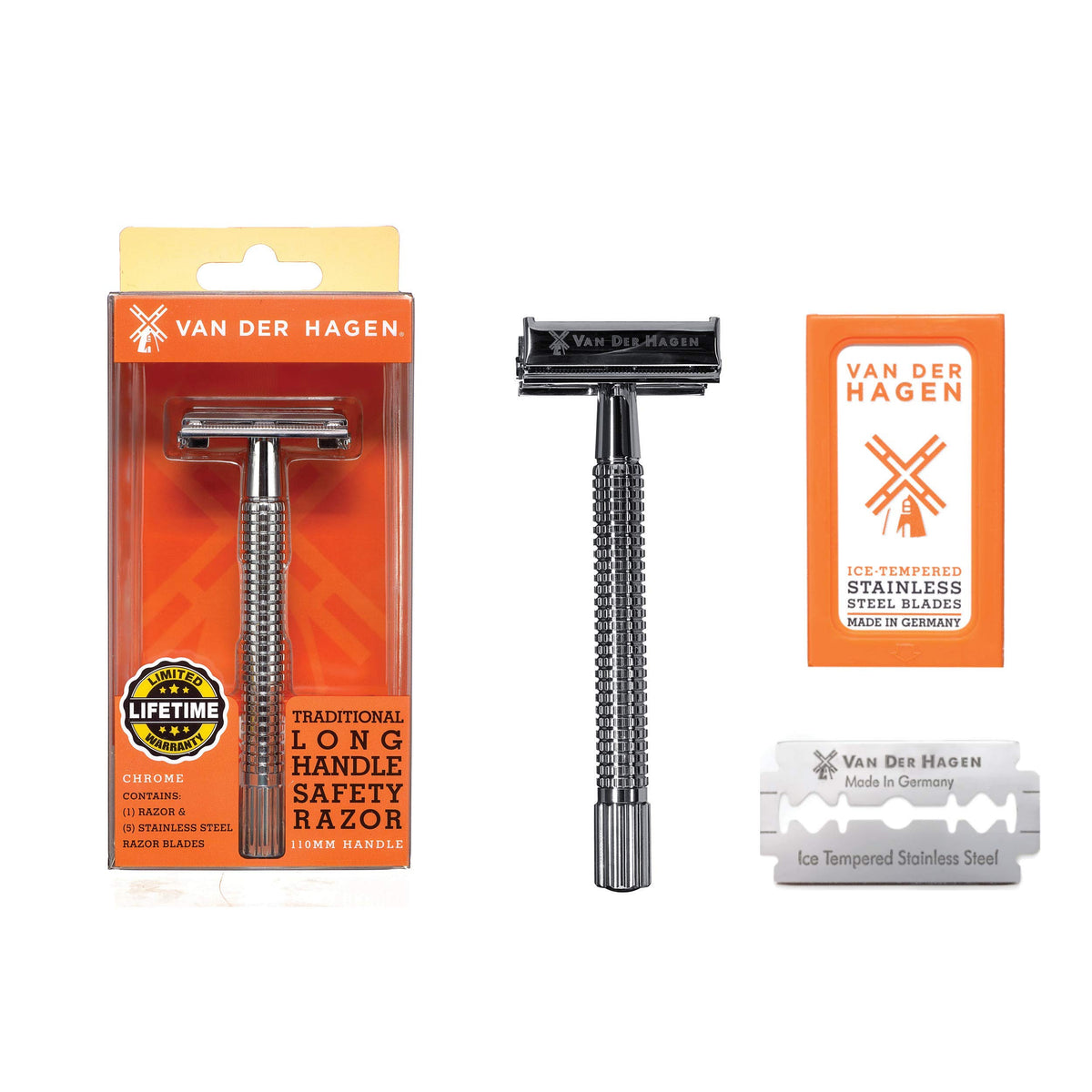 Safety Razor Kit 110MM, Chrome