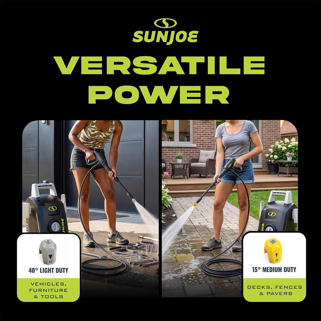 Electric Pressure Washer with 11-Amp Motor and 1.1 GPM, SPX1000 - Portable Water Cleaner with Adjustable Spray Wand