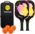 Pickleball Paddle Set of 2, Fiberglass Pickleball Rackets with Large Sweet Spot & High Fault Tolerance, Complete