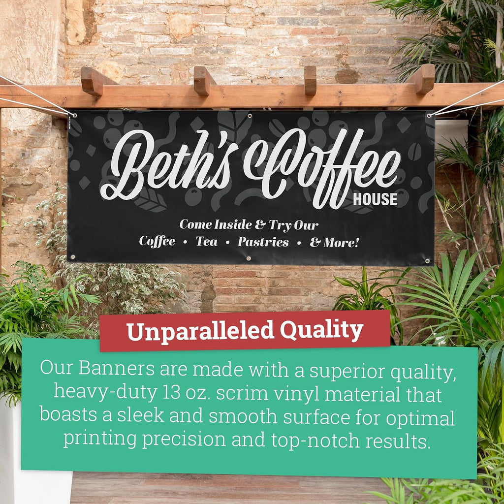 Personalized Vinyl Banner – Vinyl Printed Customizable Banner for Indoor and Outdoor Use (2'x5')