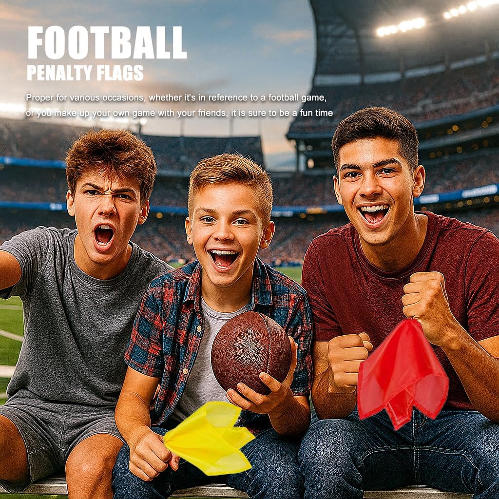 Referee Game Penalty Flags Set – 8 x Soccer Penalty Flags (4 Red & 4 Yellow) + Black Whistle – Ultimate Football