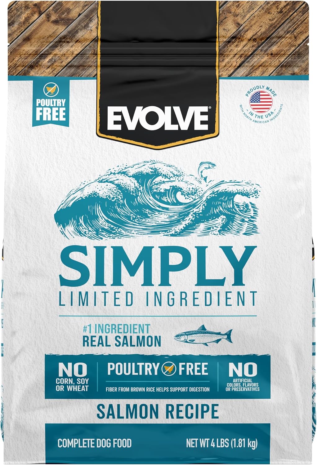 Simply Limited Ingredient Salmon Dry Dog Food Recipe, 4lb.