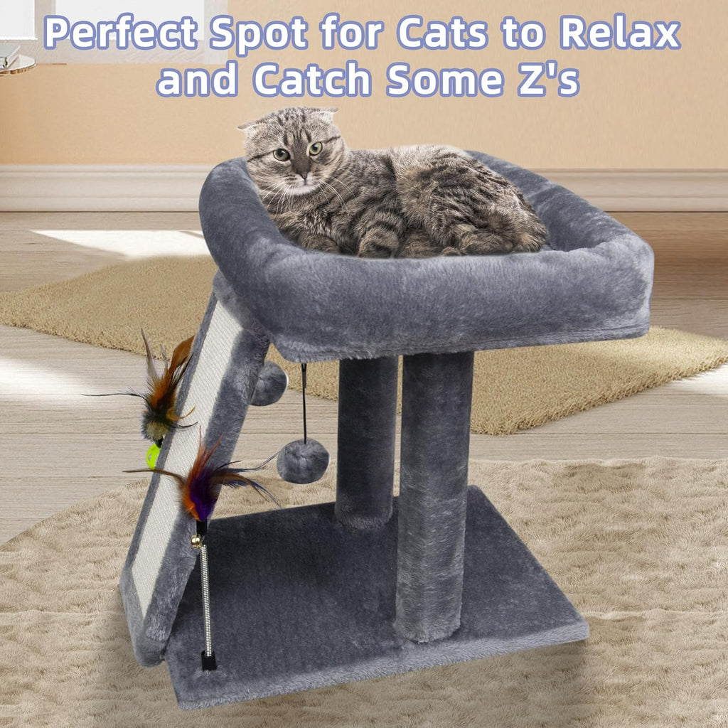 Cat Tree Tower with Cat Scratching Post for Indoor Cats, Activity Centre Climbing Tree with Scratching Board and
