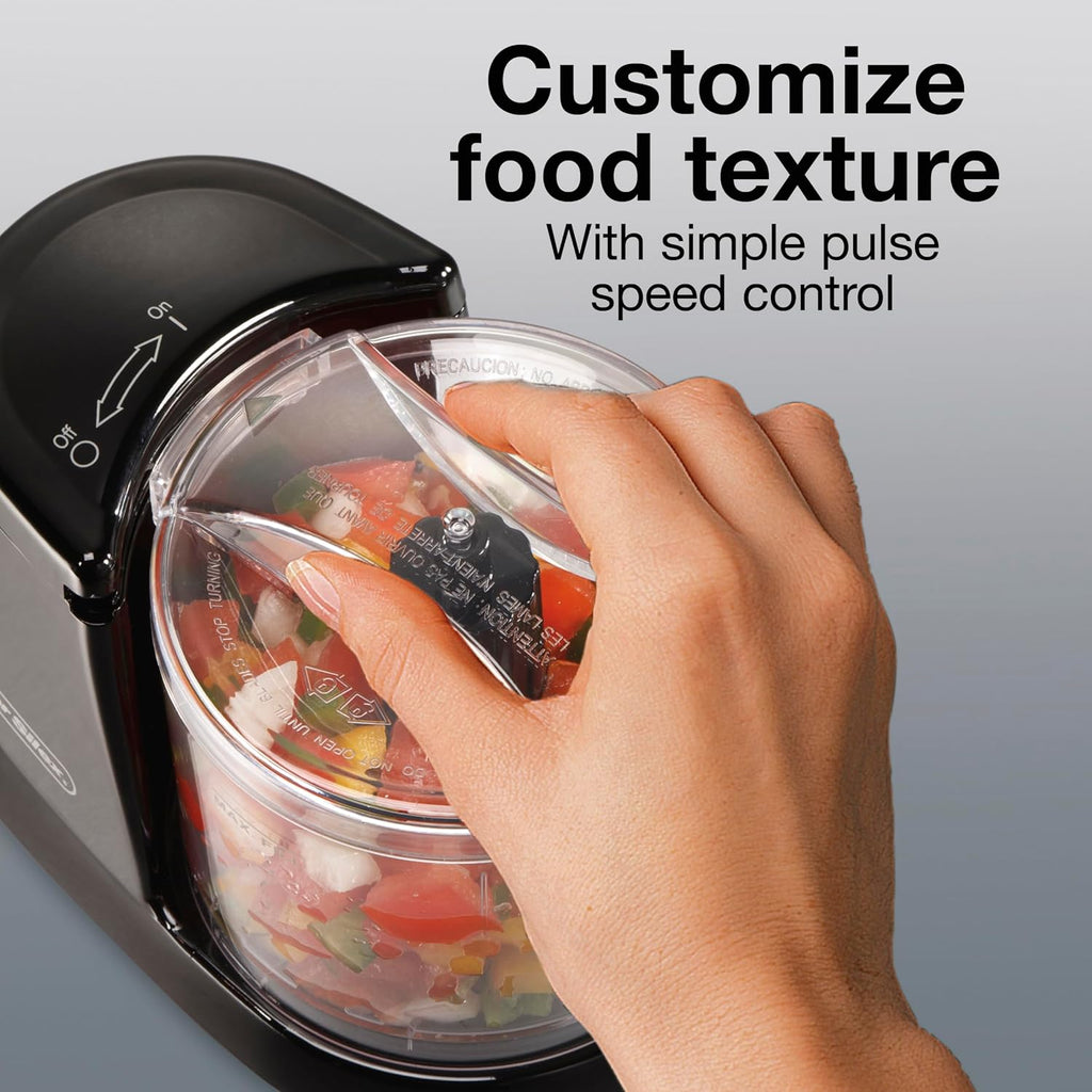 Durable Electric Vegetable Chopper & Mini Food Processor | 1.5 Cup Bowl | Pulse Speed Control For Chopping, Puree &