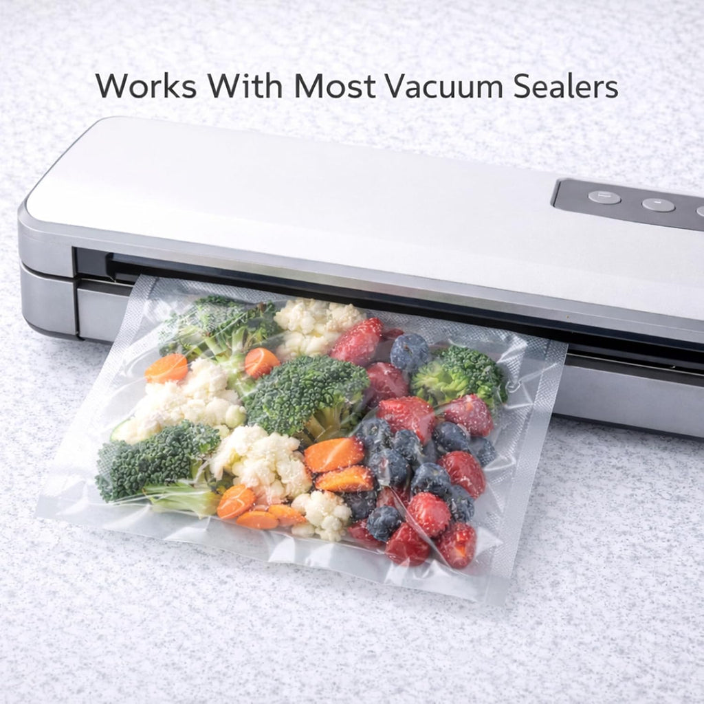 NatureVac Vacuum Seal Bags All Clear 11in x 19.5ft 2 Roll Pack USA Food Grade Heavy Duty Food Storage Rolls