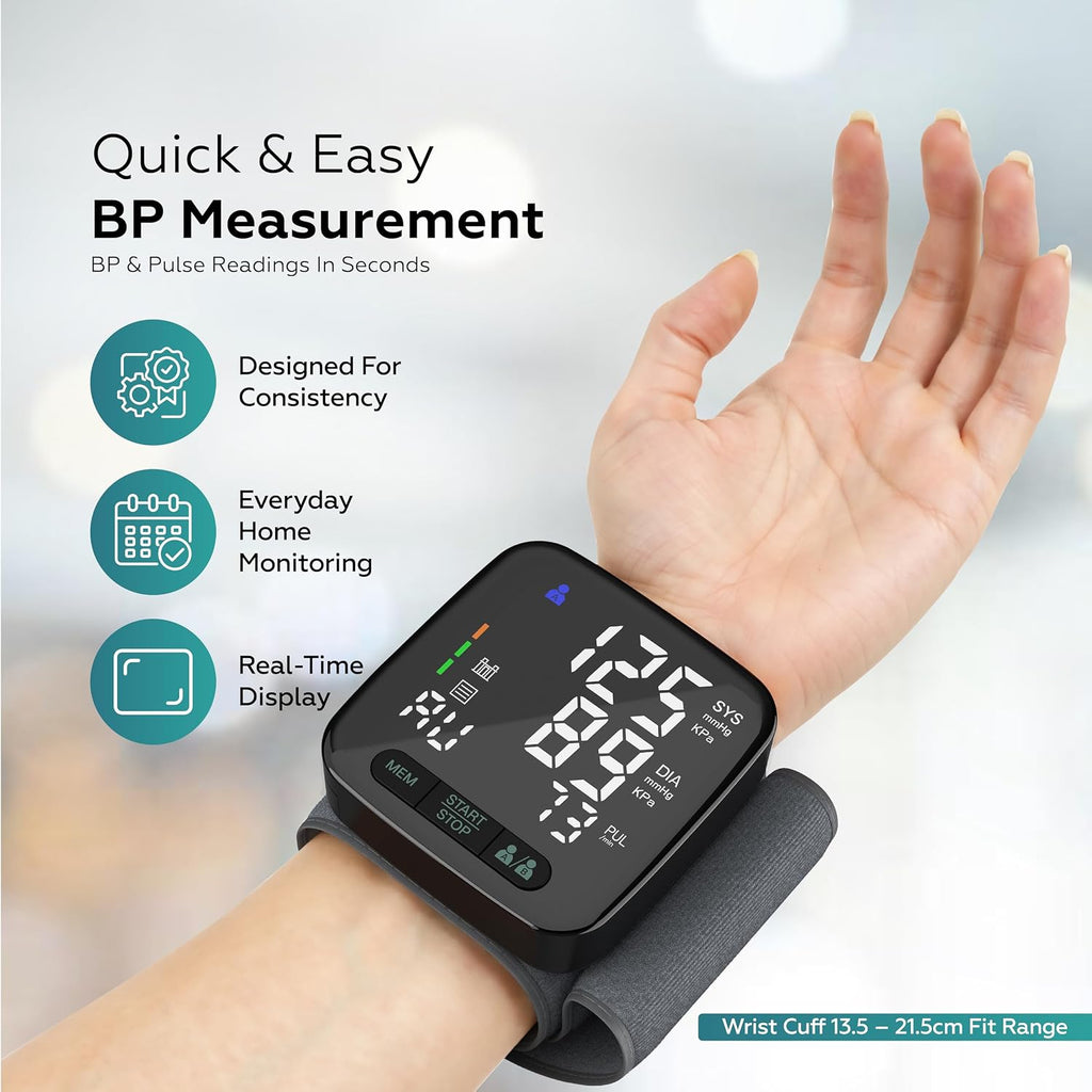 Wrist Blood Pressure Monitor for Home Use – FDA 510(k) Cleared Class II Blood Pressure Machine, Digital BP Cuff
