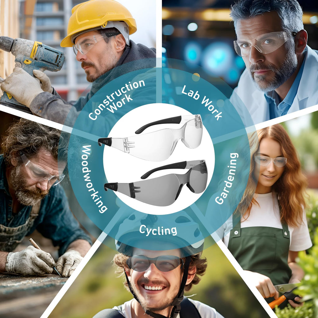 30 Pack Clear Safety Glasses | ANSI Z87.1 Scratch Resistant Eyewear