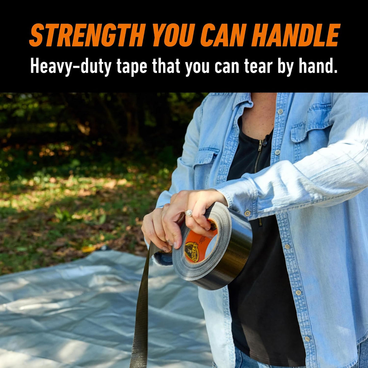 Heavy Duty Duct Tape, Weatherproof, Black, 1.88" x 35 yd, 2-Pack
