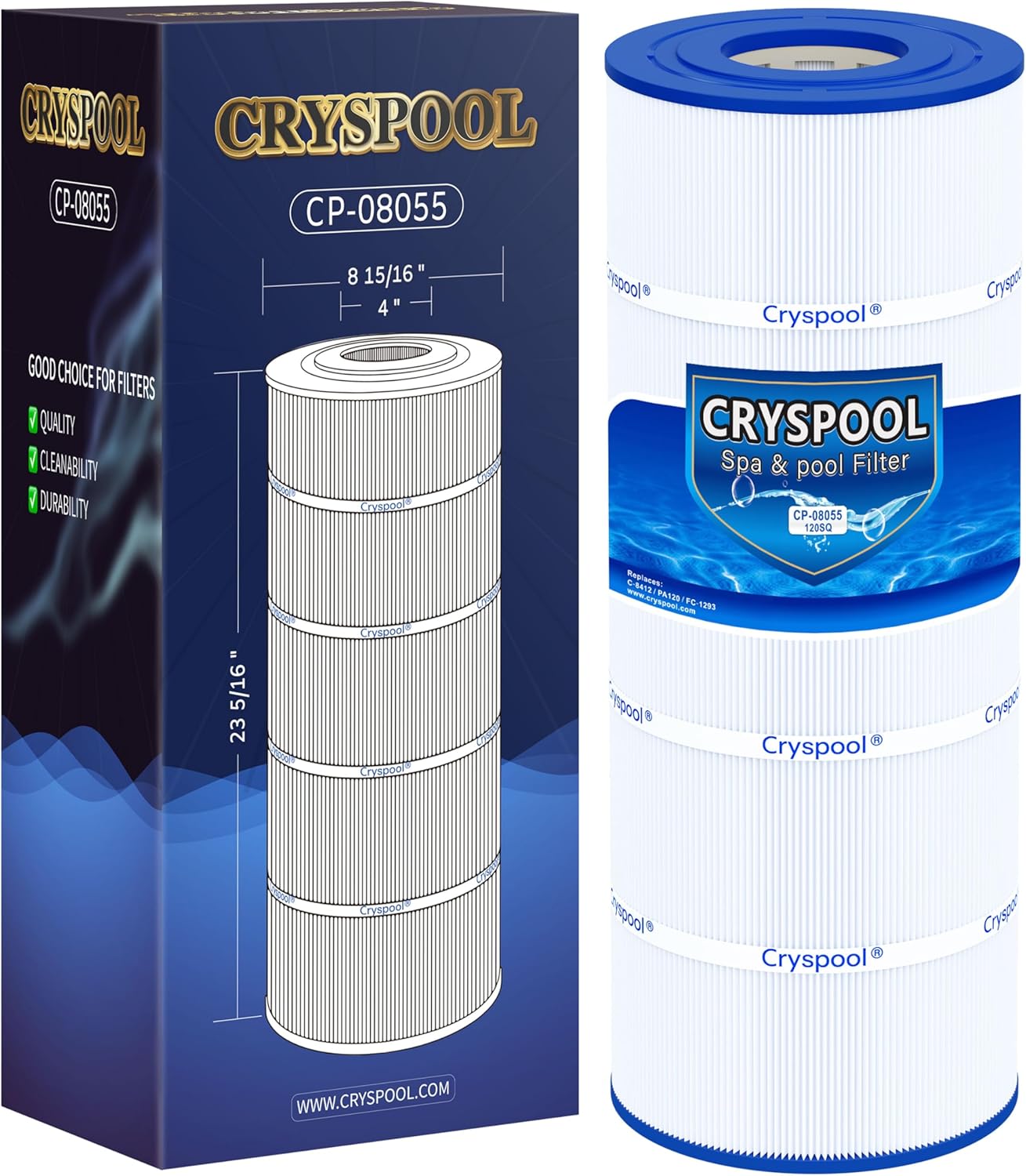 08055 Filter Compatible with Hayward C1200, CX1200RE, PA120, C-8412, Ultra-B2, FC-1293, Clearwater II 125, 817-0125N