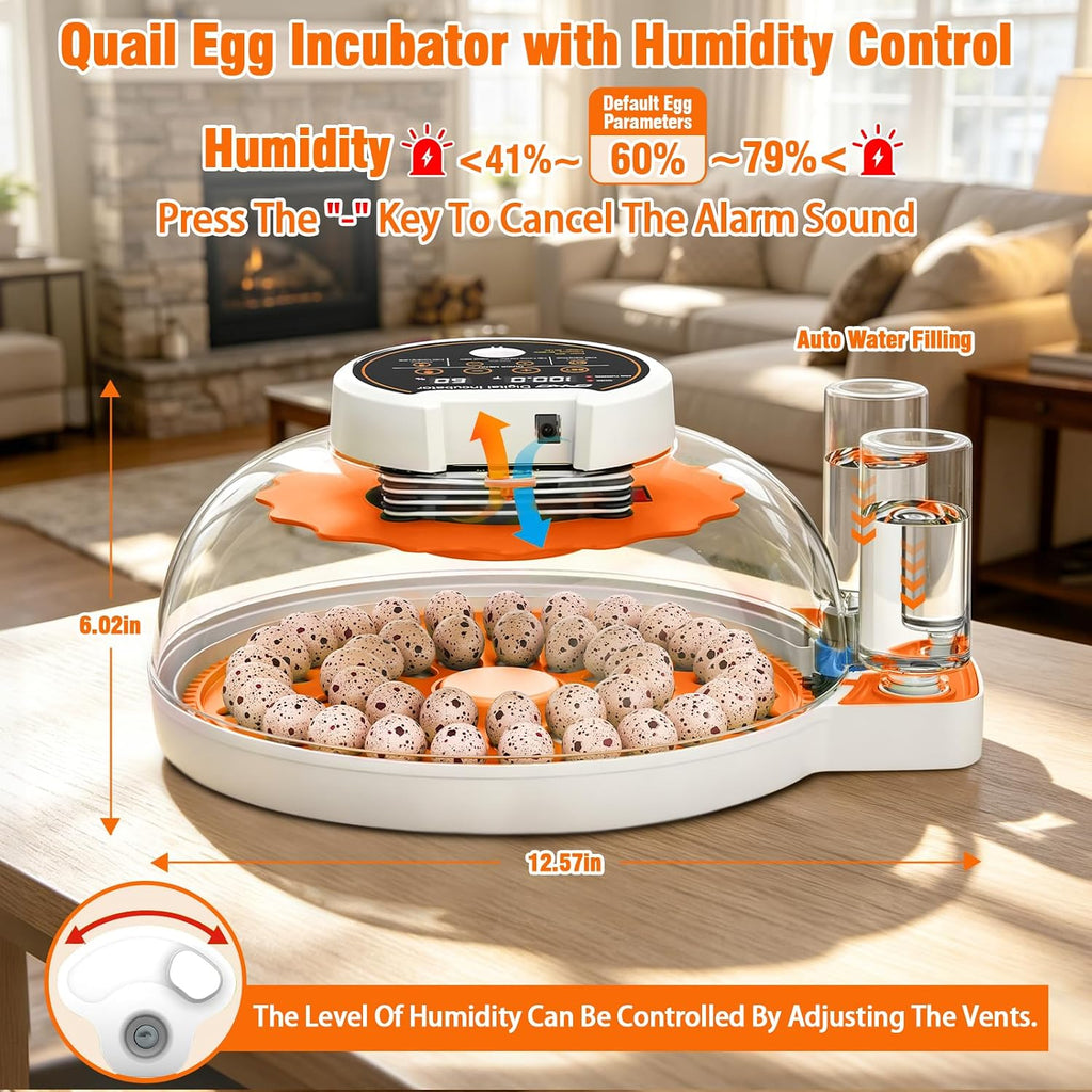 Quail Egg Incubator with Automatic Turner and Humidity Control