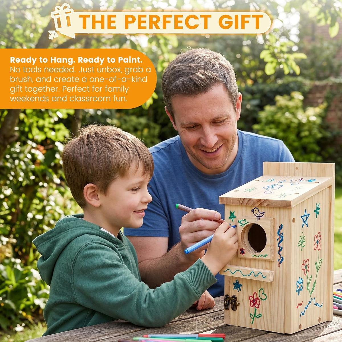 Bird Houses for Outside, DIY Bird House Kit, Blue Birdhouses for Outdoors