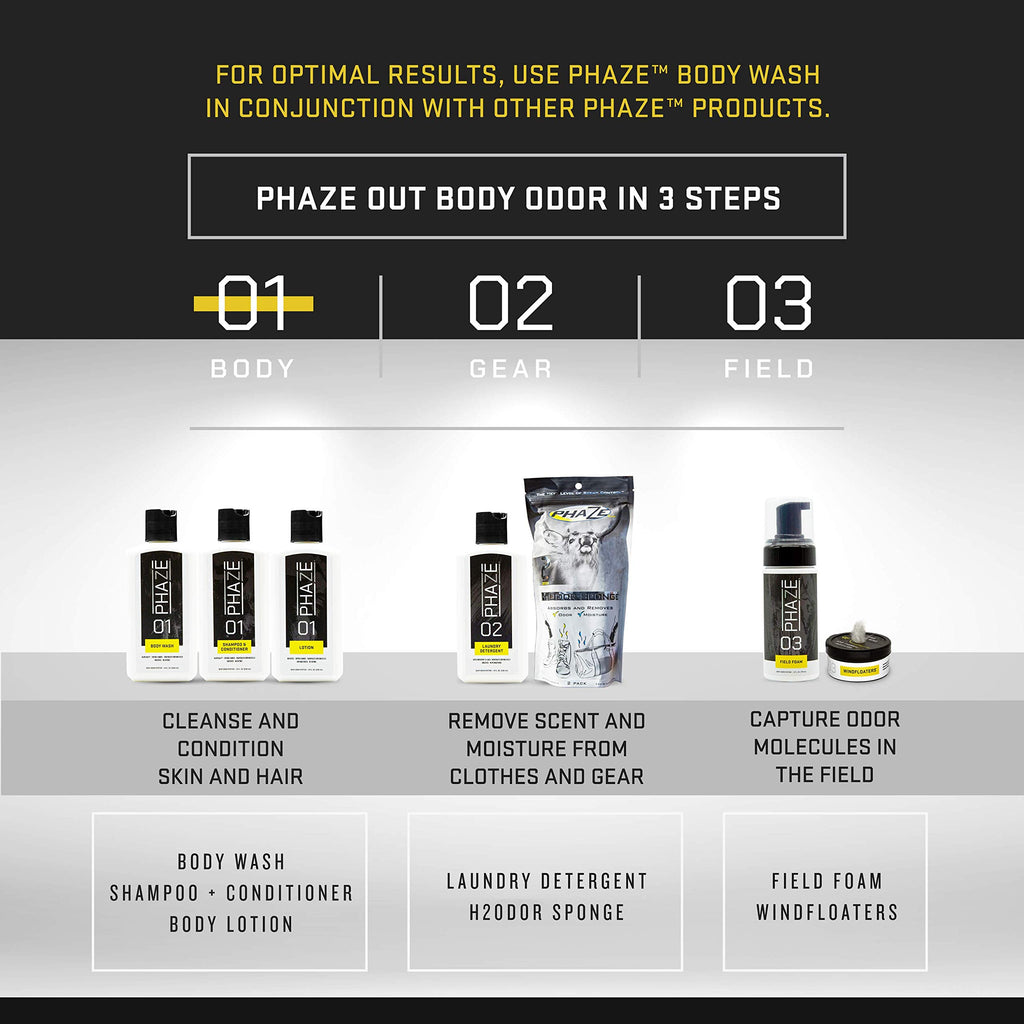 PhaZe 1 Body Wash - #1 Deer Hunter's Scent Elimination (FBA)
