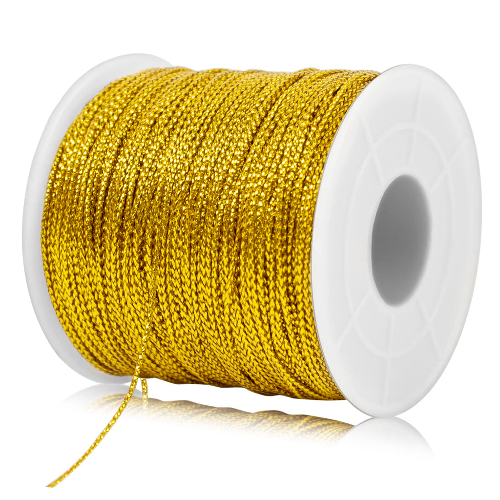 Metallic Bakers Twine, 109 Yards Gold Twine for Crafts Christmas Twine Ornament String Decorative Glitter Gold String