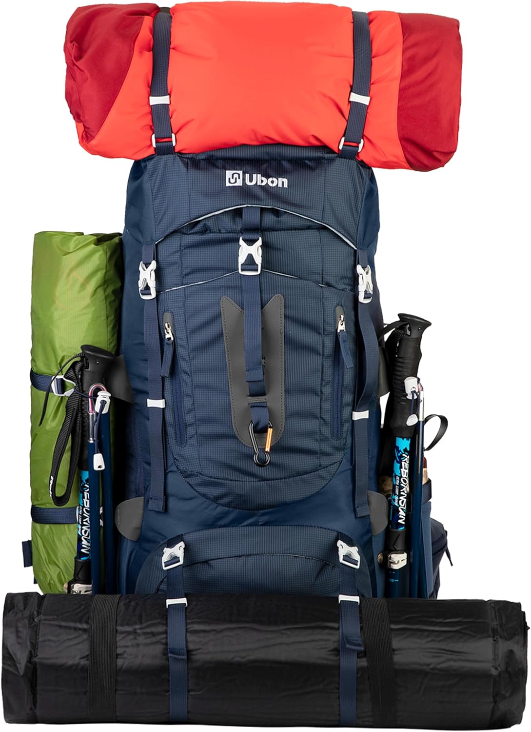 60L Internal Frame Hiking Backpack, Rain Cover Included | Camping Backpack Made from 600d Nylon, 7-Stage Torso Fit