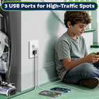 TOPGREENER 4.2A Dual Type C&A USB Wall Outlet, Charging Power Receptacle