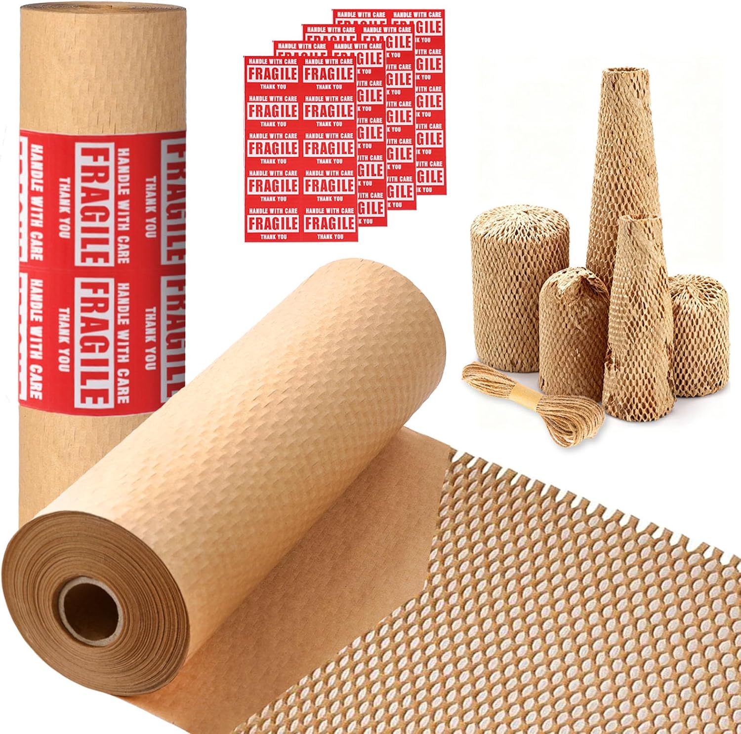 Honeycomb Packing Paper 12"x150' Recyclable Bubble Cushioning Wrap Roll | Eco-Friendly Bubble Wrap for Packing &