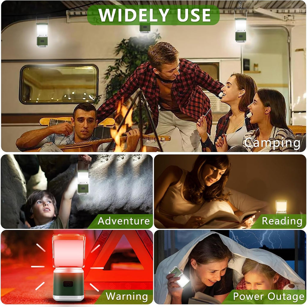 Portable Camping Lantern Rechargeable -4inch, 336LM LED Camping Lights Lantern with Redlight&20Hours Runtime&
