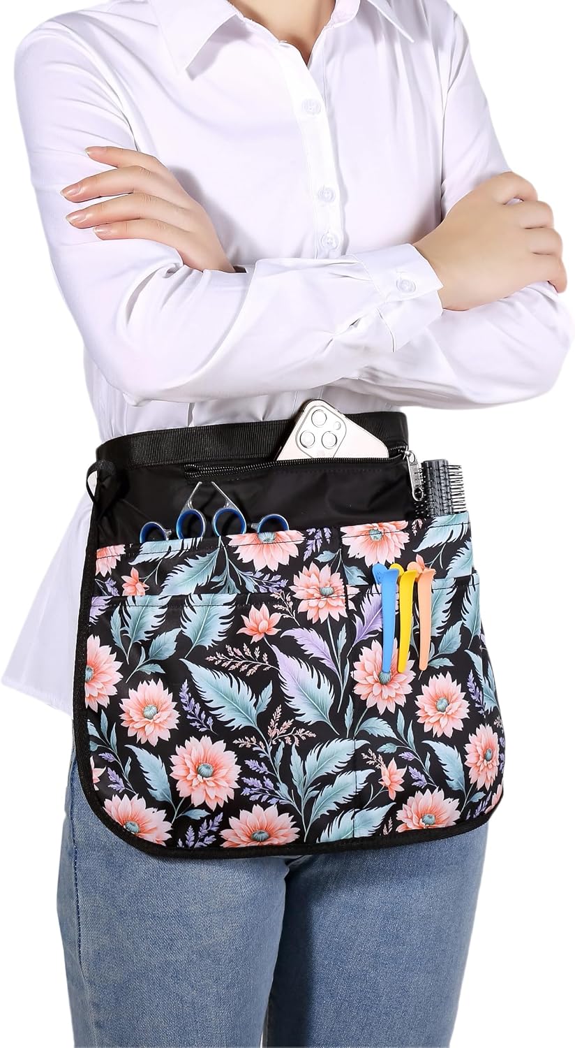 Barber Apron with 5 Pockets, Waterproof and Bleach-proof Hair Stylist Apron for Men and Women