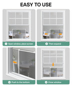 Expandable Window Screen, 15" H x 21.6" - 40" W, 2 Pack