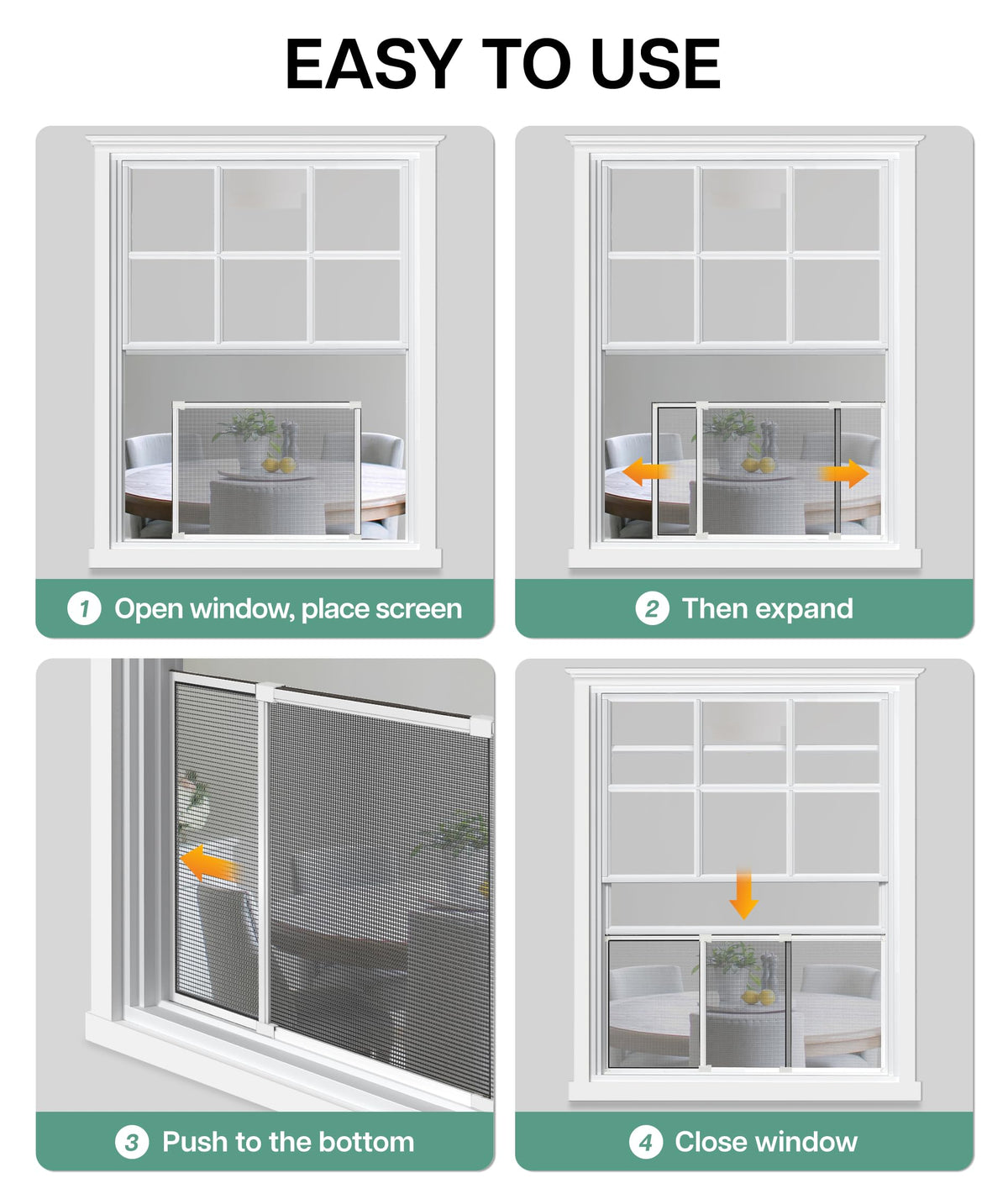 Expandable Window Screen, 15" H x 21.6" - 40" W, 2 Pack