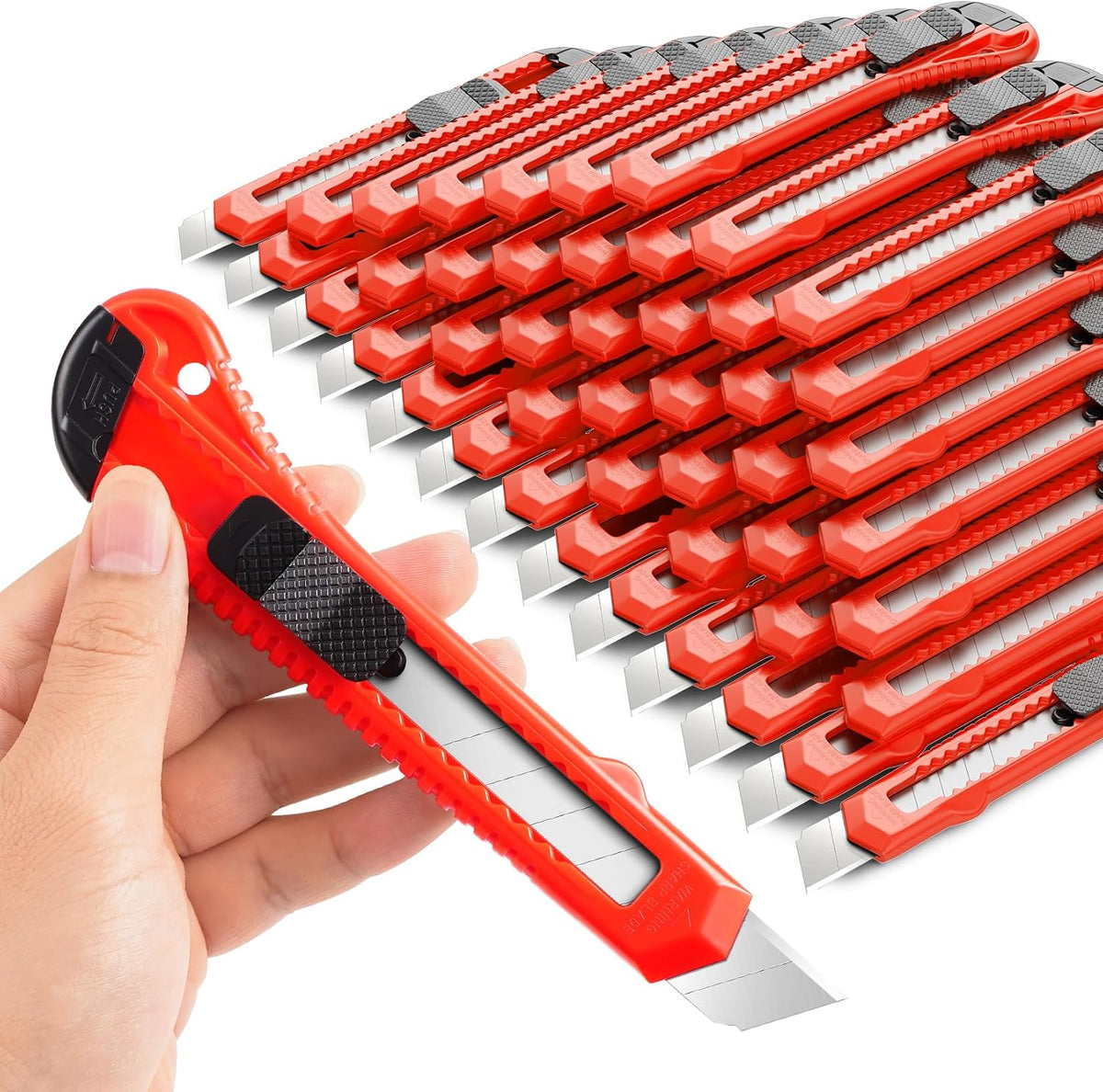 30 Pack Box Cutter Retractable, 18mm Utility Knife, Snap-Off Blade