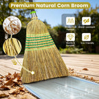 Heavy-Duty Corn Outdoor Broom with 54 Inch Long Handle