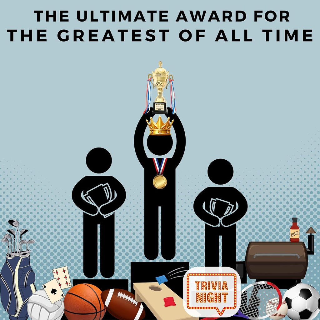 Large Gold Metal Trophy Cup, with Custom Engraved Name Plates, Traveling Perpetual Corporate Award, 15.75 Inch Tall