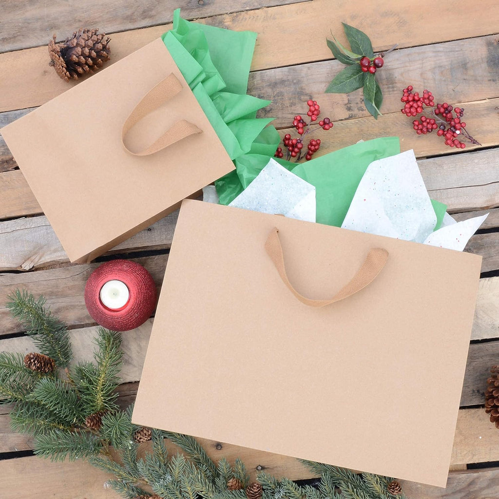 Paper Gift Bags with Handles, 8x4x10 Inch, 50 Pack