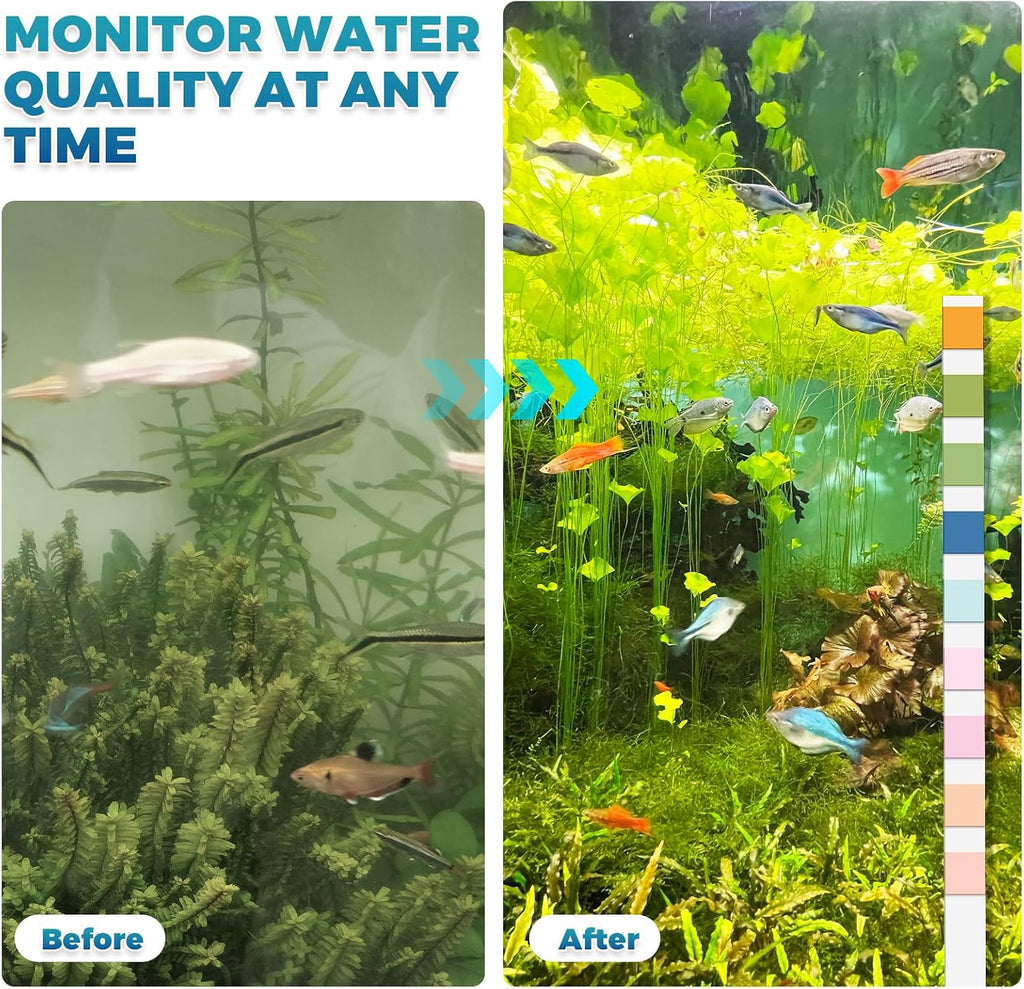 Aquarium Test Strips: 200CT 9 in 1 Fish Tank Water Testing Kit