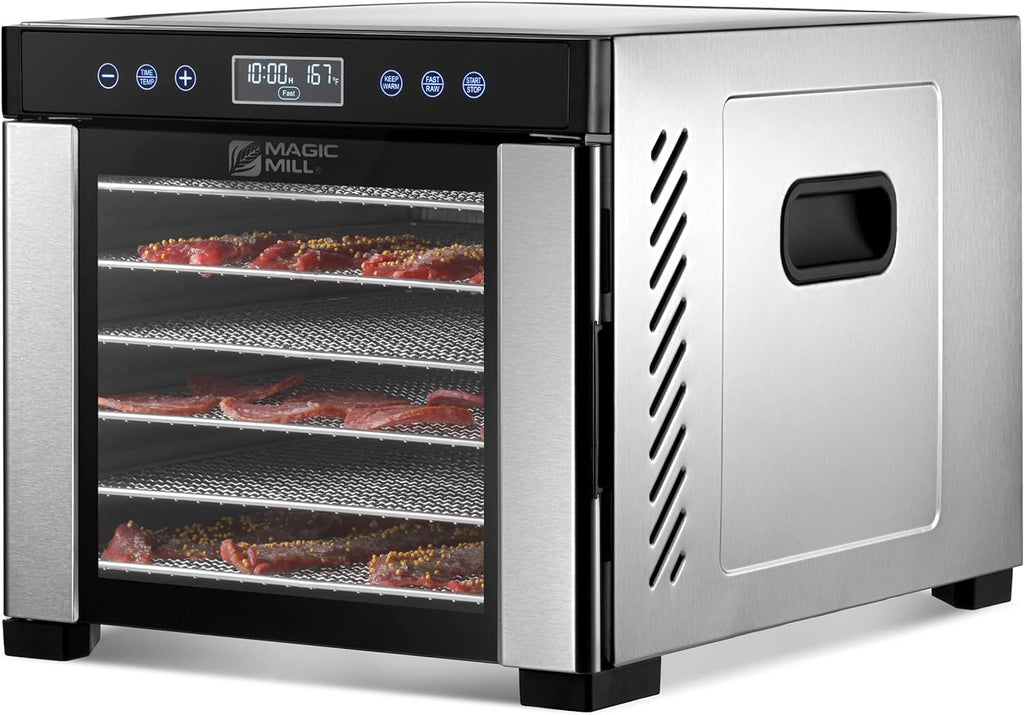 Pro Food Dehydrator Machine | 7 XL Stainless Steel Trays | Dryer for Jerky, Dog Treats, Herb, Meat, Beef, Fruit |