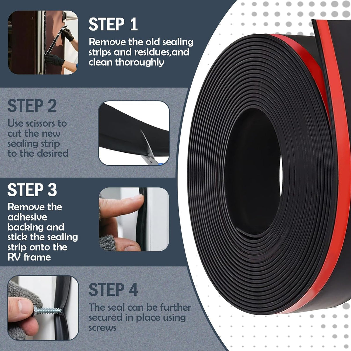 4 Inch RV Slide Out Seal, Rubber Weather Stripping Wiper(35Ft)